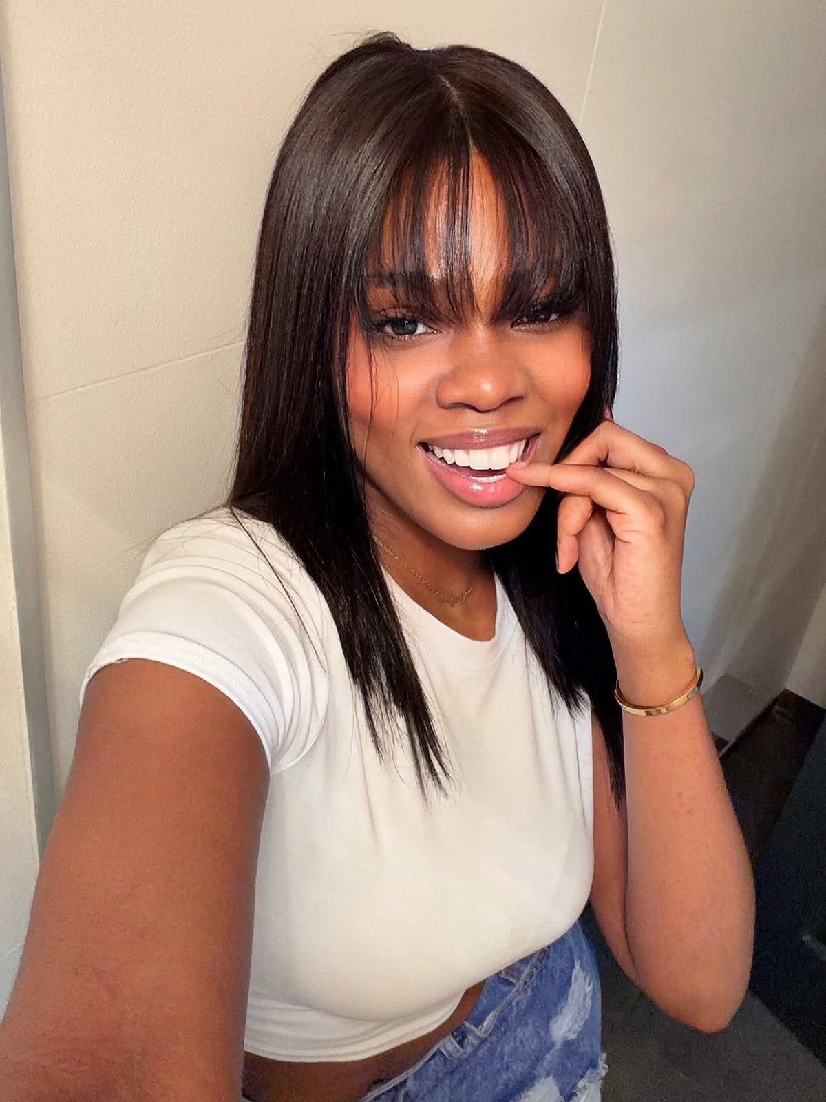 The Brownie 13×4 Lace Frontal Wig With Bangs.