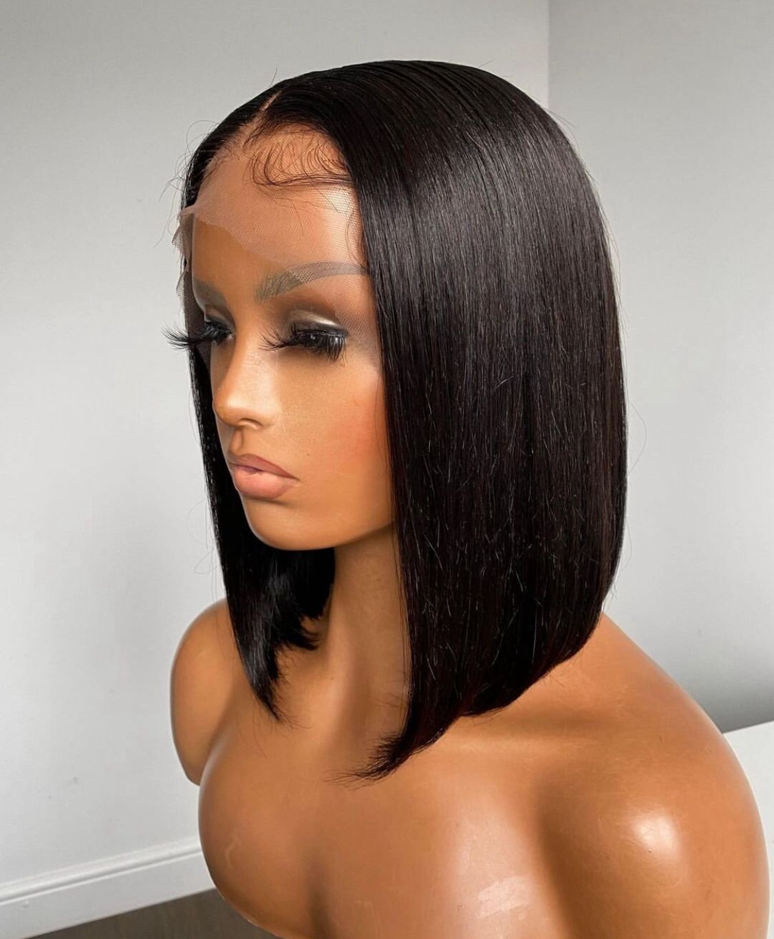 Jet black 5x5 bob Lace Frontal wig