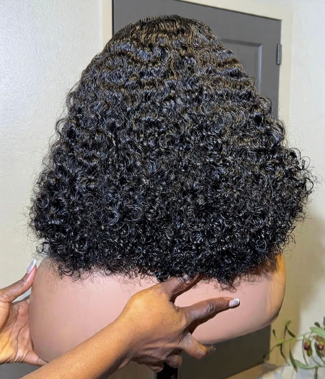 Black Curly Bob 7x7 Lace Frontal wig