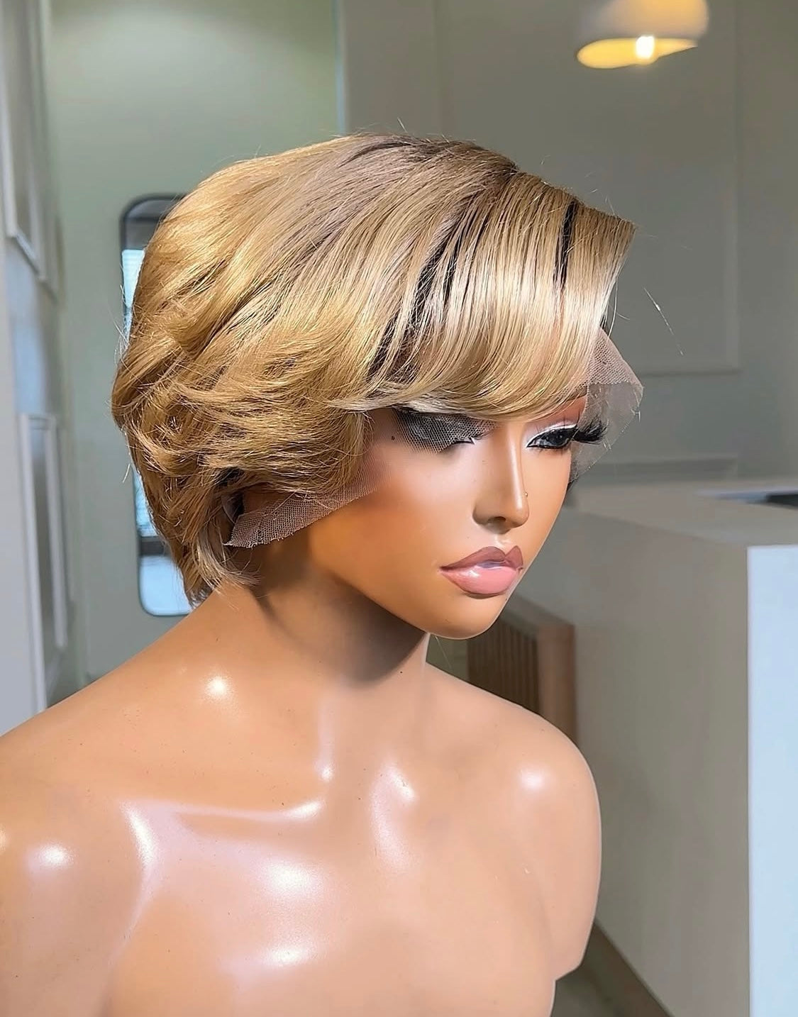 Pixie cut Blonde Bob 13x6 Lace Frontal Wig
