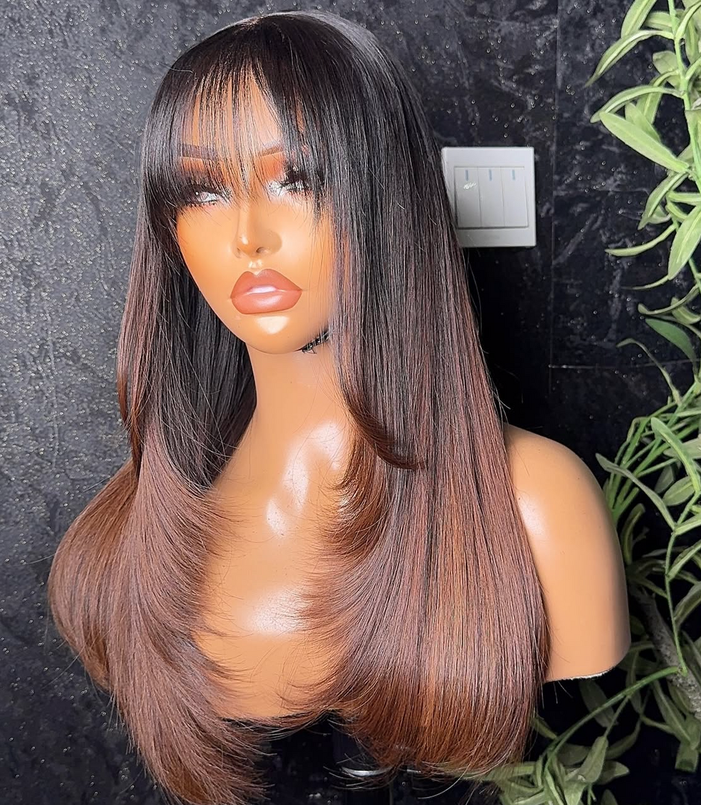 Brown curly bussdown 5x5 Lace Frontal wig