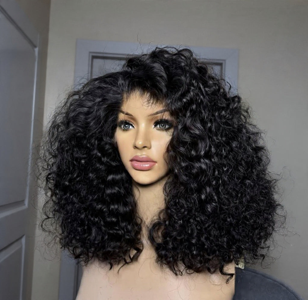 Black Loose Curl 13x4 Lace Frontal wig