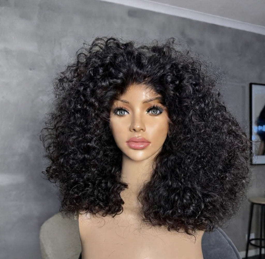Black Loose Curl 13x4 Lace Frontal wig