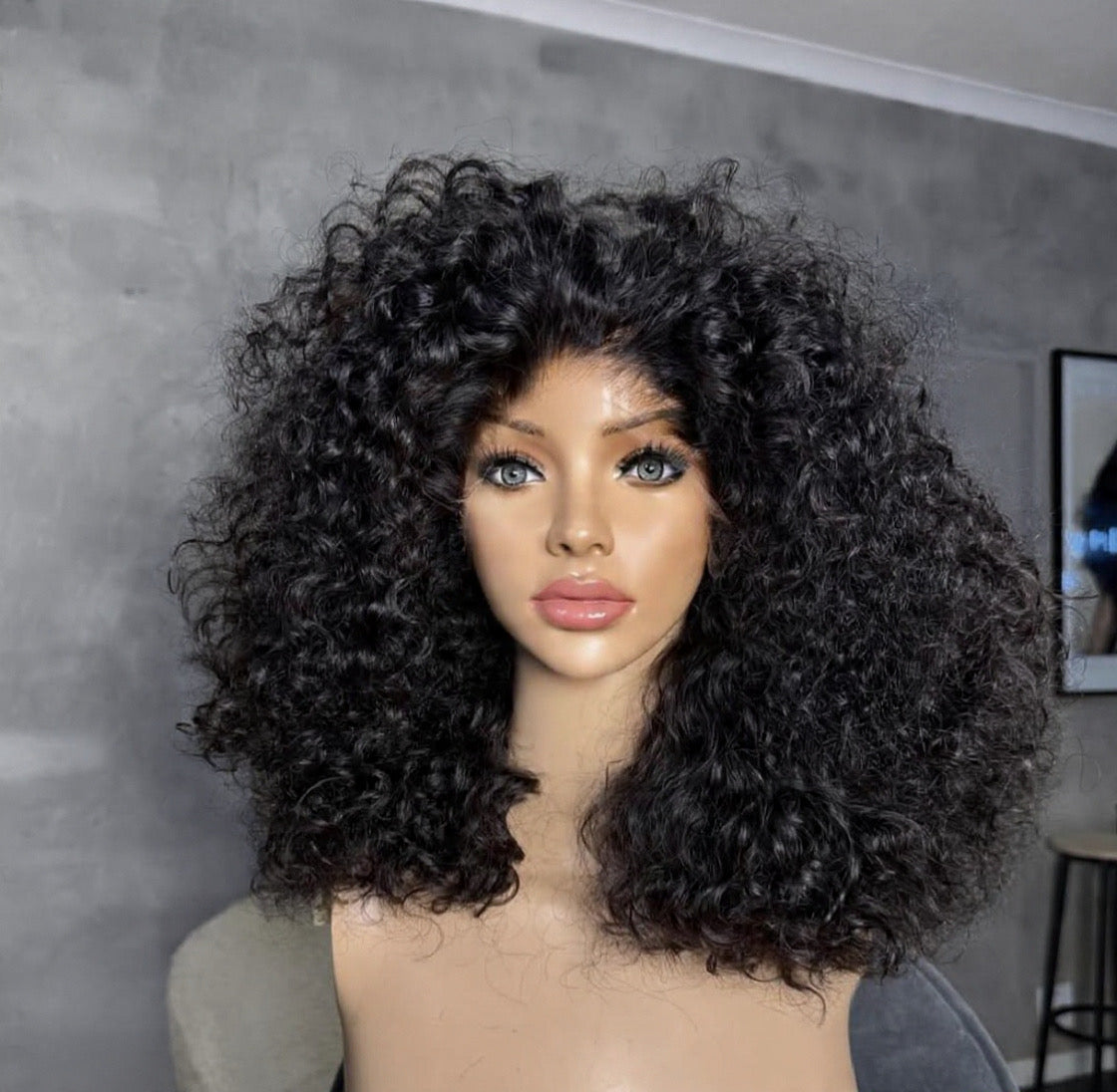 Black Loose Curl 13x4 Lace Frontal wig