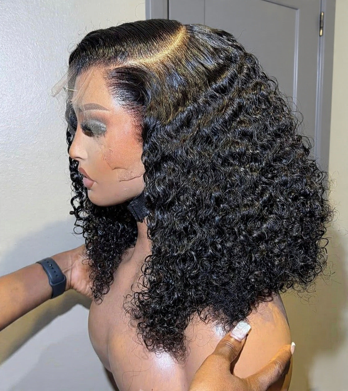 Black Curly Bob 7x7 Lace Frontal wig