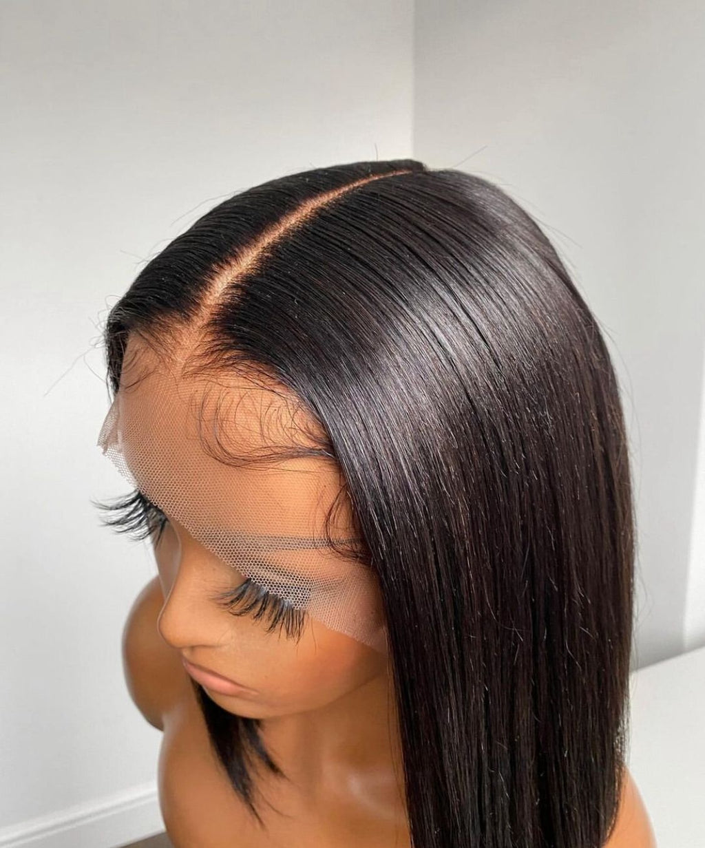 Jet black 5x5 bob Lace Frontal wig