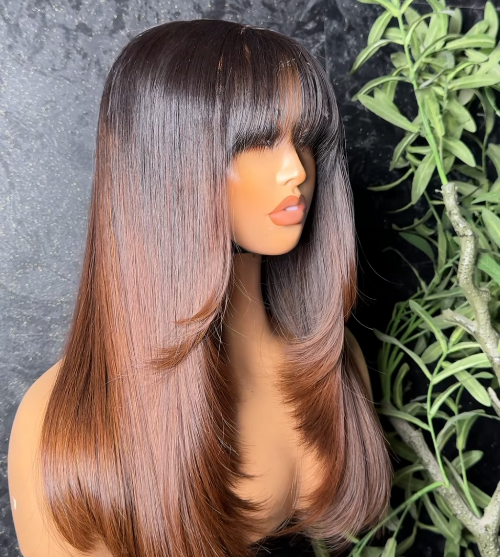 Brown curly bussdown 5x5 Lace Frontal wig