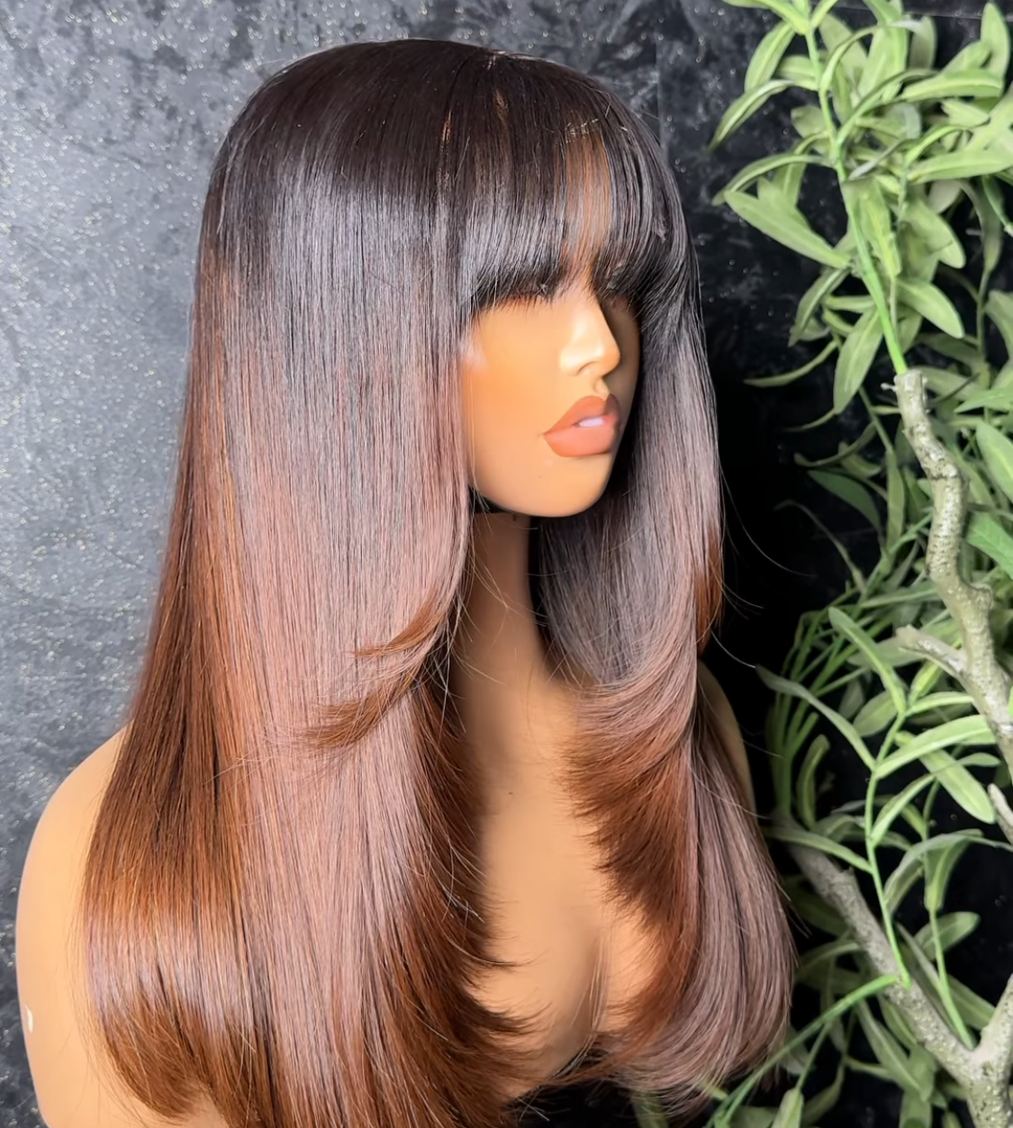 Brown curly bussdown 5x5 Lace Frontal wig