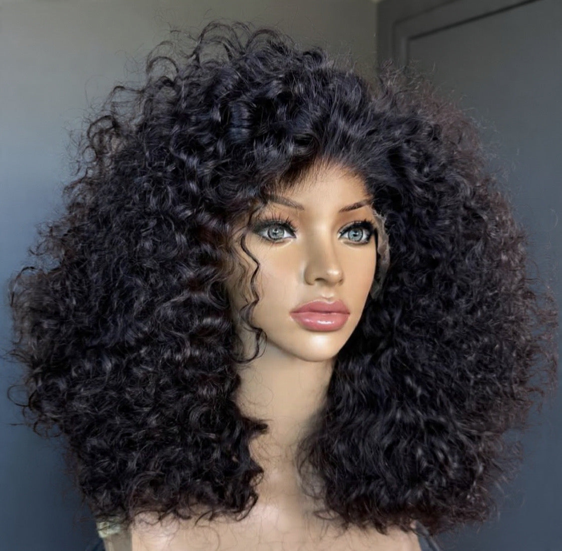 Black Loose Curl 13x4 Lace Frontal wig