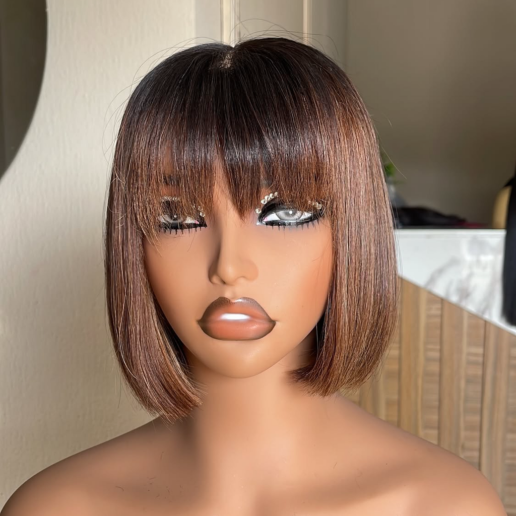 Donor fringe Bob 2x6 Lace Frontal wig