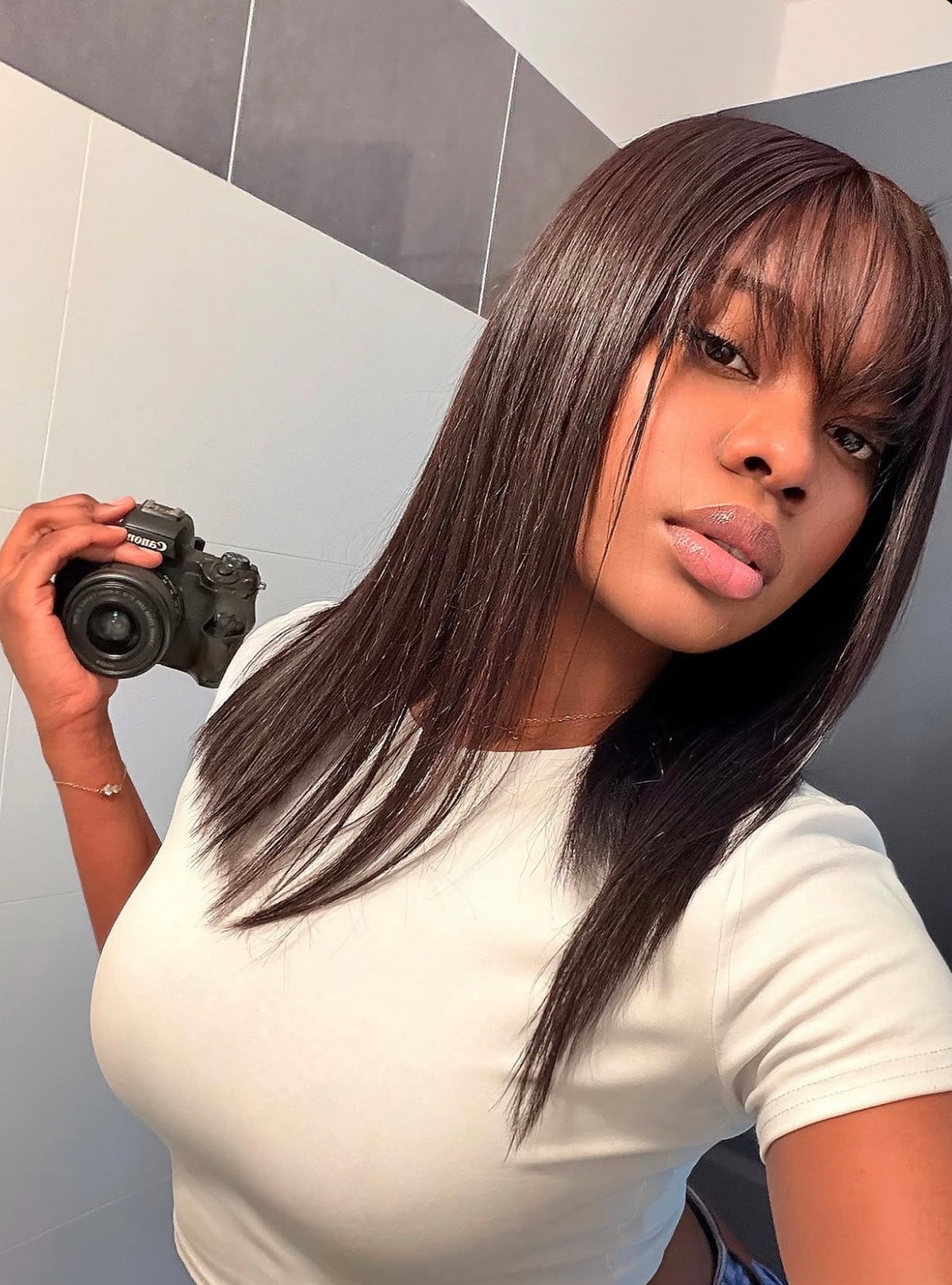 The Brownie 13×4 Lace Frontal Wig With Bangs.